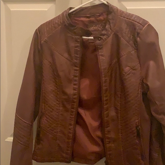 Jackets & Blazers - Brown faux leather bomber jacket